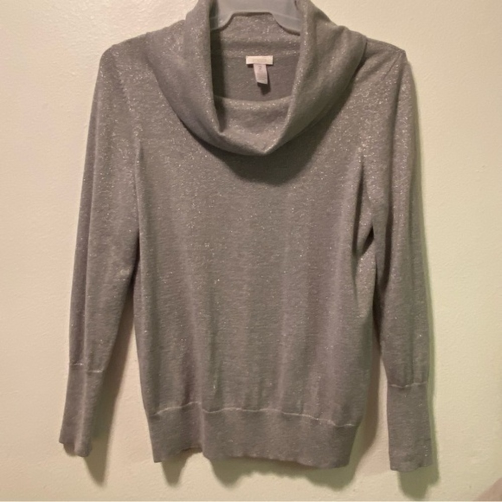 Chico’s Sweater Women’s Size 2 Large Long Sleeve Gray‎ Cotton Blend